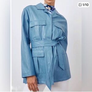 Rails Romily Faux Leather Utility Jacket in the color Bluestone